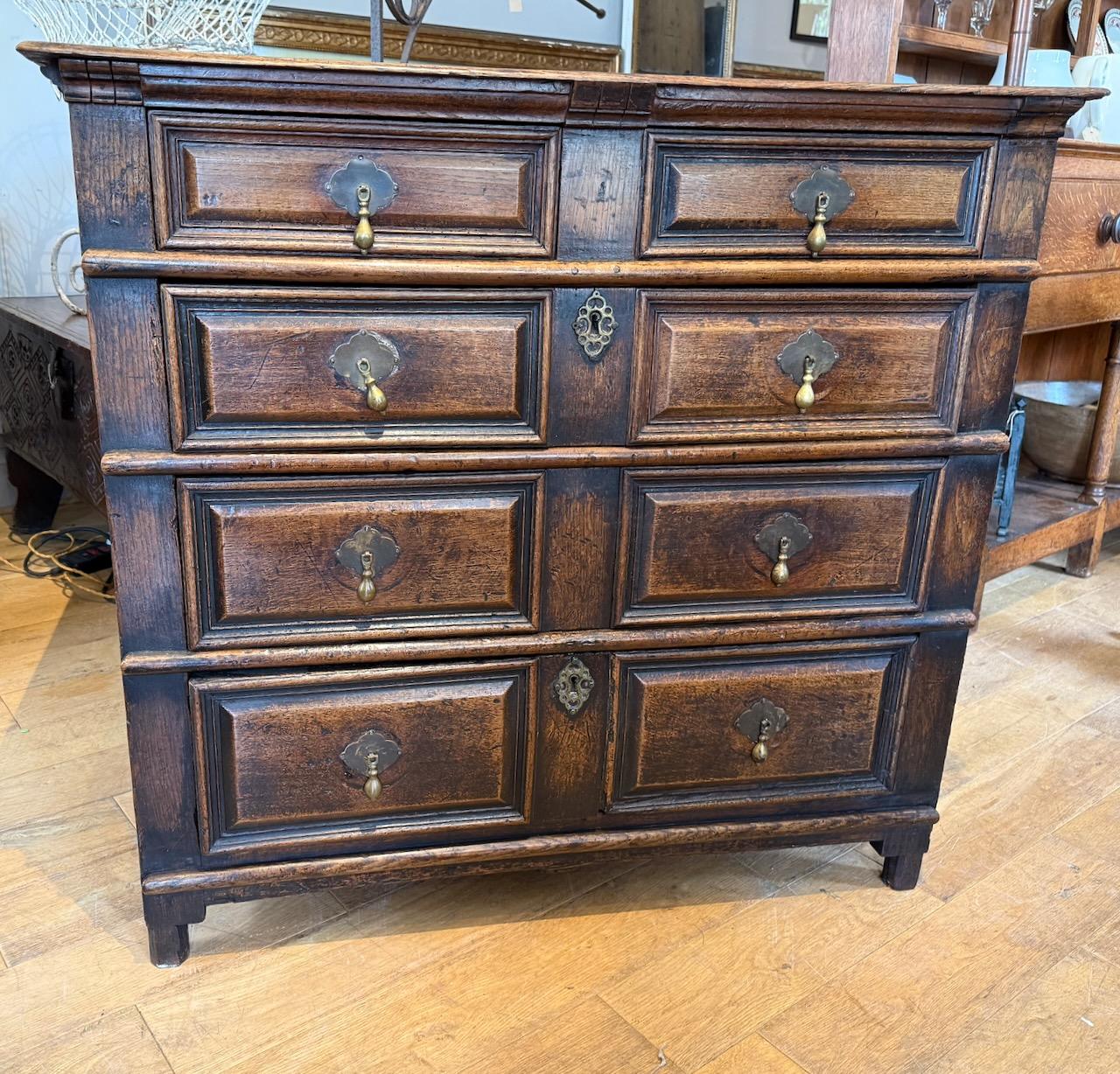 Antique Carolean Oak Chest of Drawers 