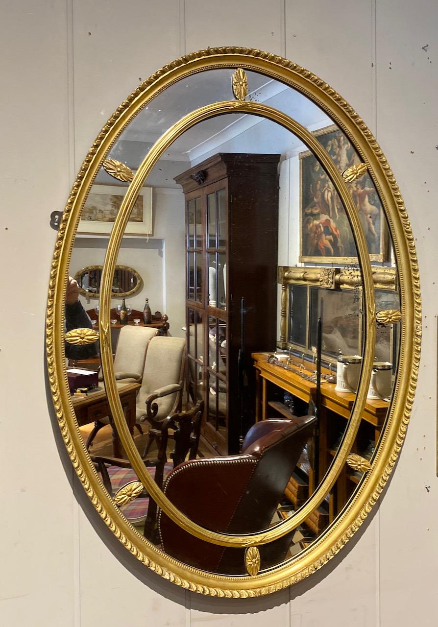 Edwardian Oval Gilded Border Mirror