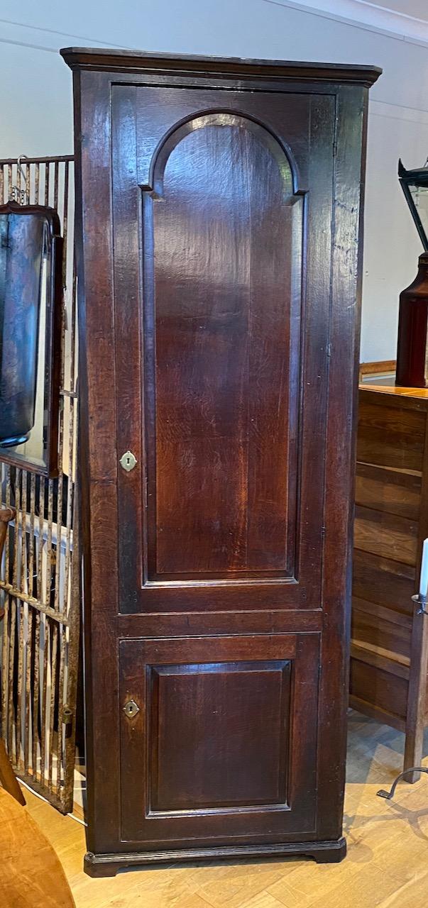 George II Fielded Panelled Oak Corner Cupboard