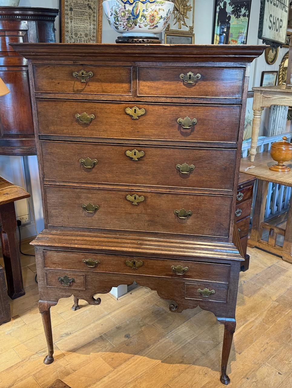 George II Oak Chest and Stand