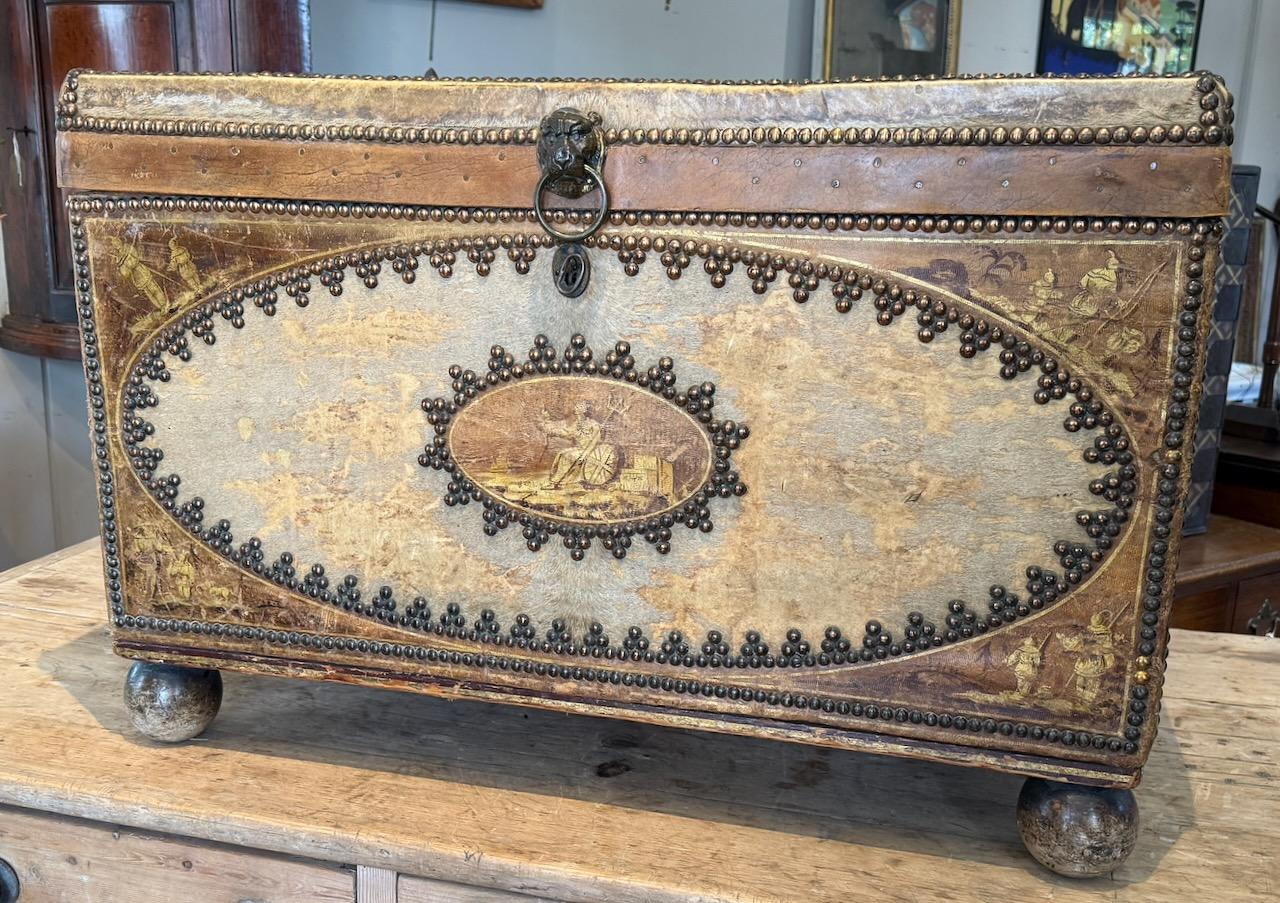 George III Studded Hide Trunk