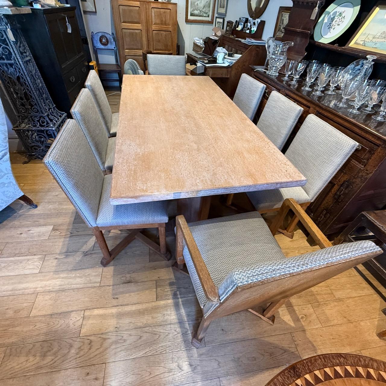 Antique Heals Style Limed Oak Table and Chairs