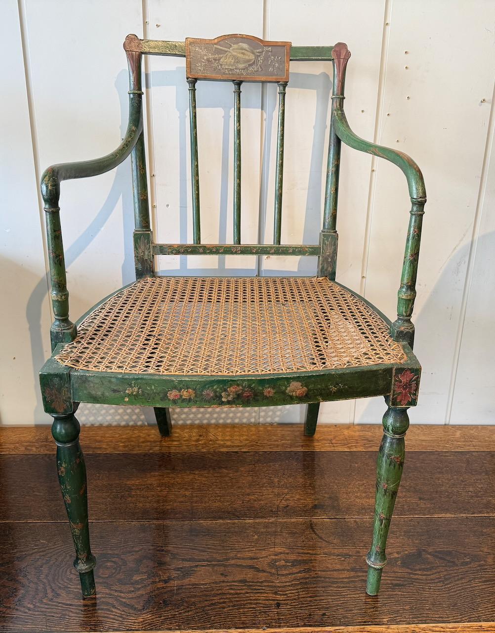 Painted Hepplewhite Arm Chair