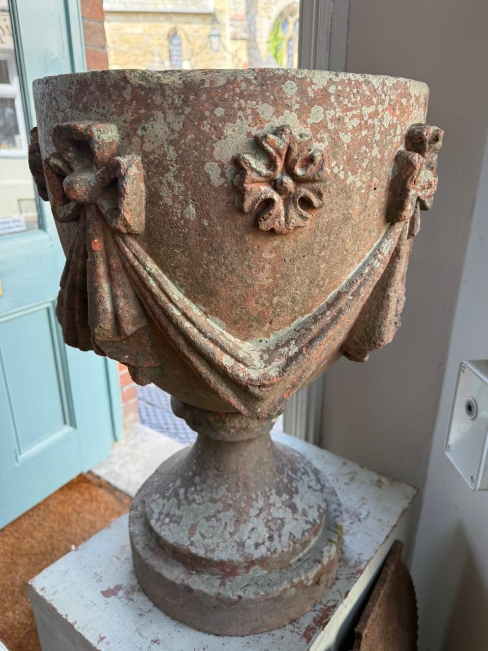 Antique Regency Terra Cotta Garden Urn
