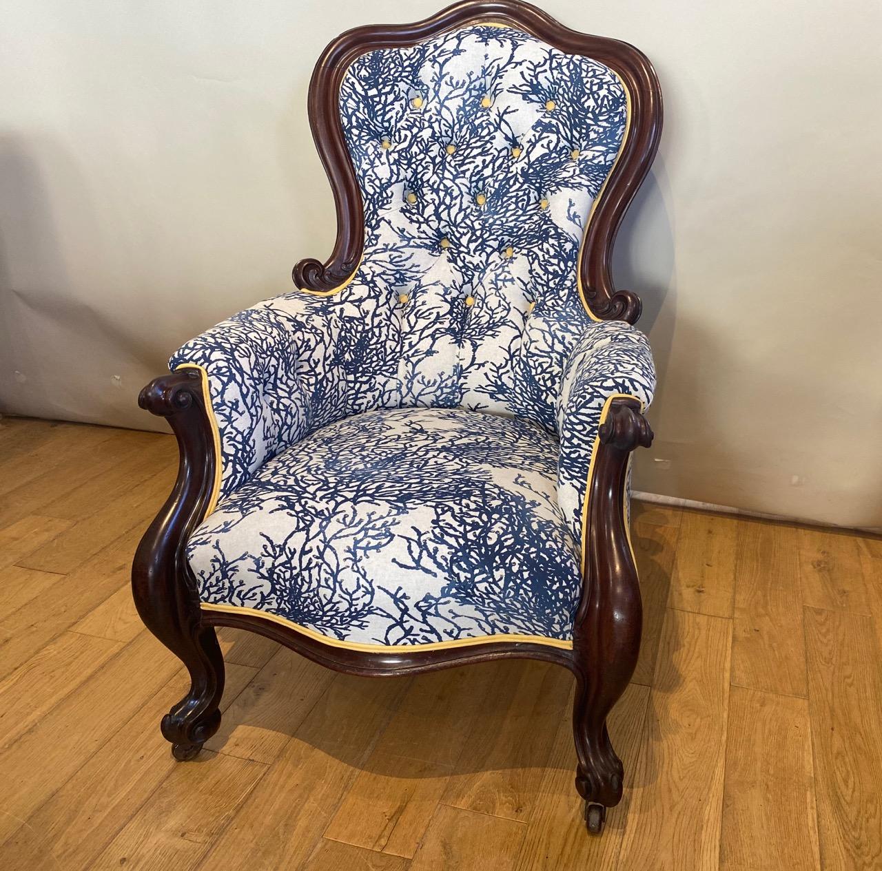 Victorian Mahogany Cabriole Leg Arm Chair - Seating, Sofas & Chairs